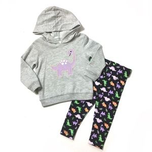 Girls Dinosaur Hoodie & Leggings Set